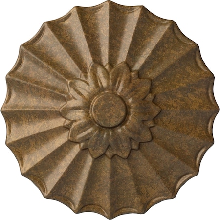 Ekena Millwork Shakuras Ceiling Medallion (Fits Canopies up to 1 3/8"), Hand-Painted Rubbed Bronze, 9"OD x 1 3/8"P CM09SHRZS